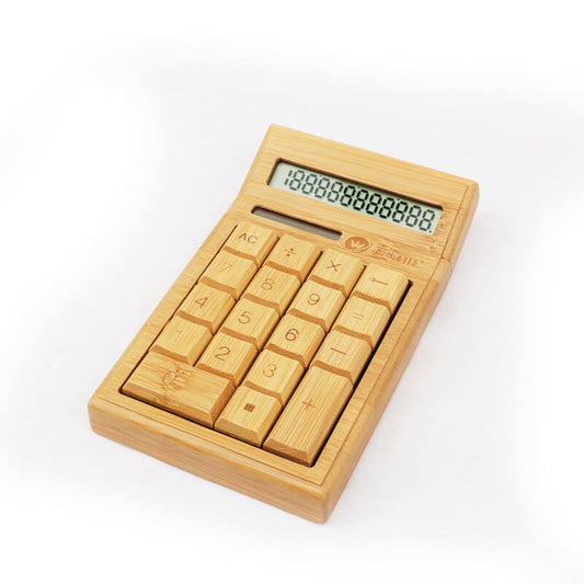 Another photo showing the natural beauty of the bamboo calculator 