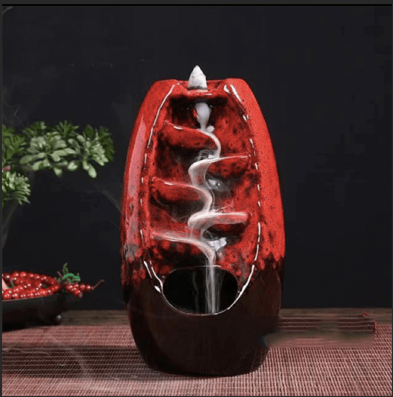 This Red Incense Burner Is Perfect For The Home Office.